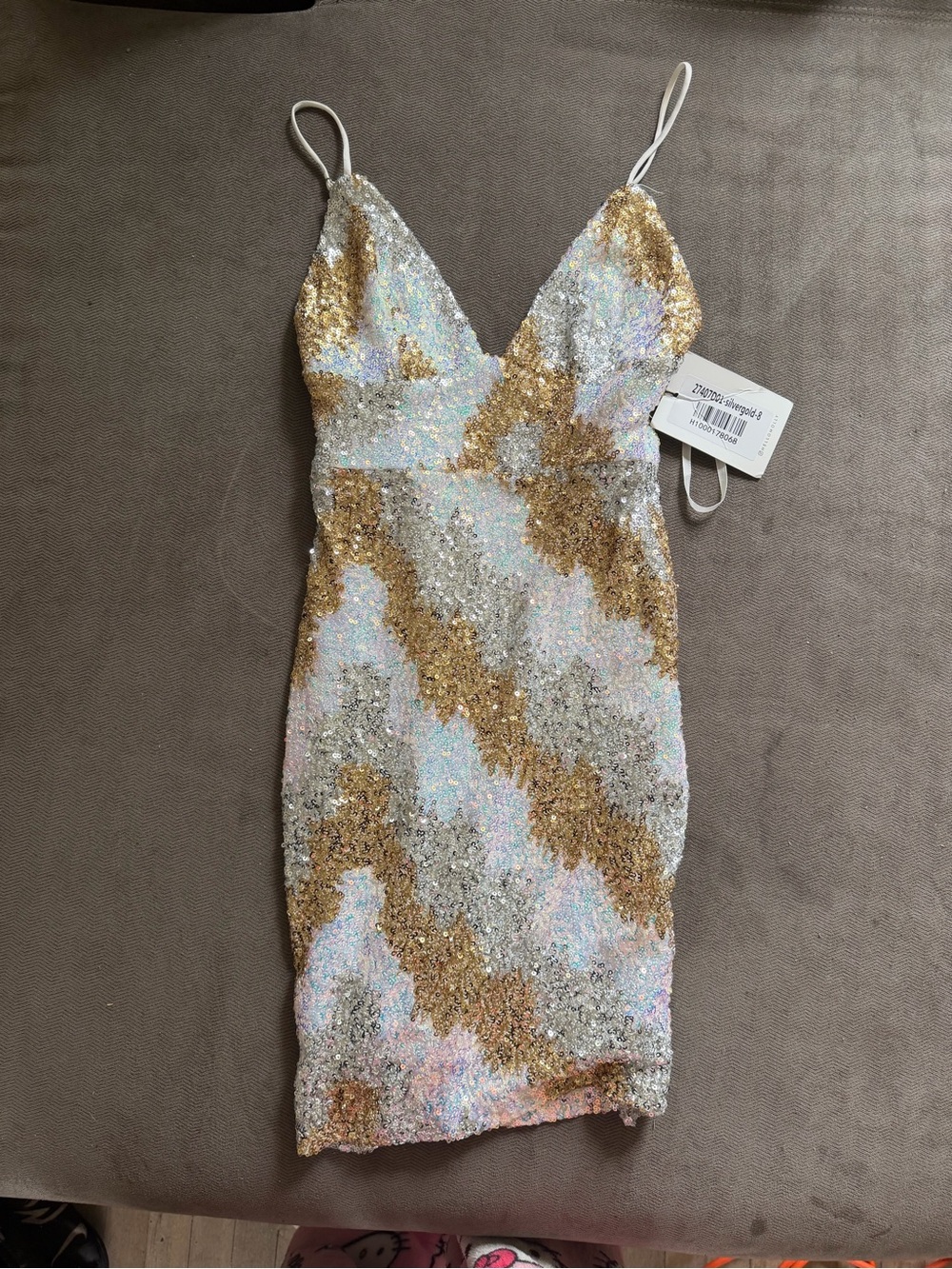 Hello Molly Gold & Silver Sequin Slip Dress